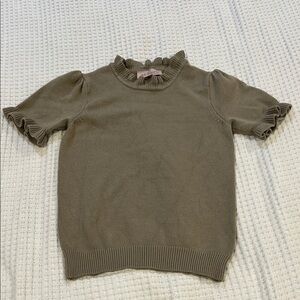 Philosophy Olive Ruffled Knit Top